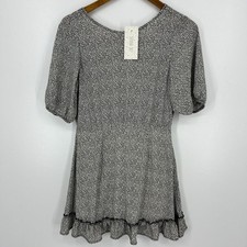 Sienna Sky Mini Dress Women's Size S White Black Animal Print New NWT