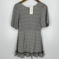 Sienna Sky Mini Dress Women's Size S White Black Animal Print New NWT