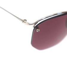 AMERICAN OPTICAL 1930s Half-Rim Hexagon Sunglasses 12K White Gold and Burgundy