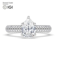 Pear Diamond Engagement Ring Platinum Labgrown 2.40 Ct Solitaire