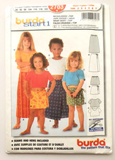 Burda Sewing Pattern 2703 Kids Wrap Skirt, Tops Set, Size 18Months - 7