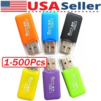 USB 2.0 Micro SD SDHC TF Card Reader Memory Adapter for PC Laptop Camera Lot