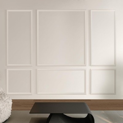 Pre-Cut Peel and Stick Wainscoting Trim Kit Set of 6 White
