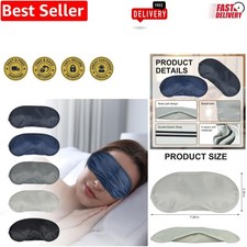 Soft and Lightweight 5 Pcs Eye Masks for Travel and Relaxation - Charcoal Blue