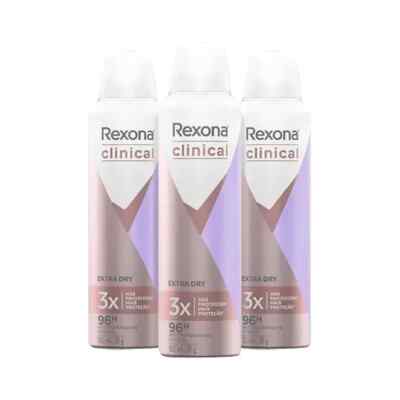 Rexona 3pk clinical expert extra dry antiperspirant spray for women 150 ml each