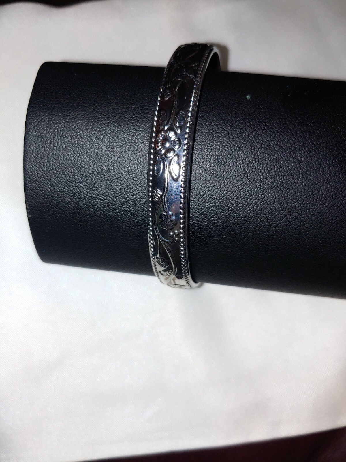 Solid Copper Cuff Magnetic Bracelet Silver Tone F… - image 2