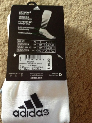 Adidas Team Speed Soccer Socks Formotion OTC Assorted Sizes and Colors 1 Pair - Picture 7 of 7