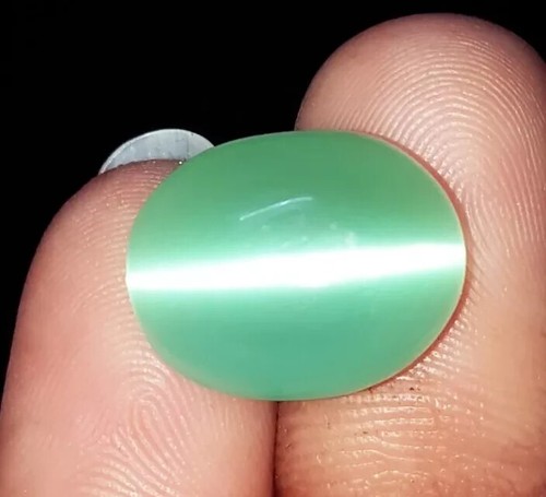 7.30Ct Certified Natural Chrysoberyl Green Oval Cats Eye Ball Loose Gemstone - Bild 6 von 9