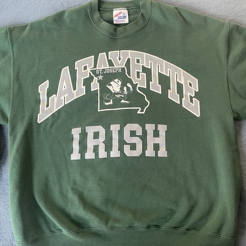 Vintage Lafayette Crewneck Sweatshirt XL St Joseph Fighting Irish Jerzees USA