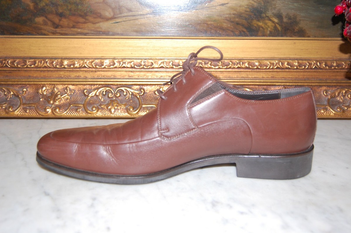 BRUNO MAGLI ITALY BROWN LEATHER RAMMOLA SQUARE TOE OXFORD  display picture 1