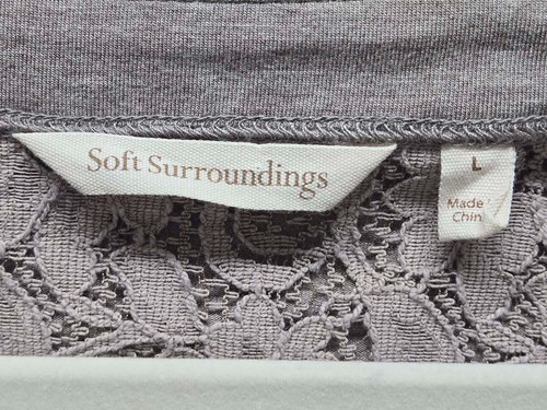 Top túnica Soft Surroundings Maddalena marrón/gris jaspeado camisa tejida talla grande - Imagen 5 de 6
