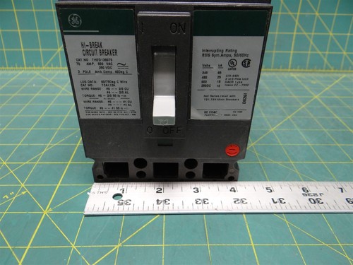 General Electric THED136070 3 Polos 70 AMPERIOS 600 VCA 18k MAX RMS Disyuntor - Imagen 8 de 10