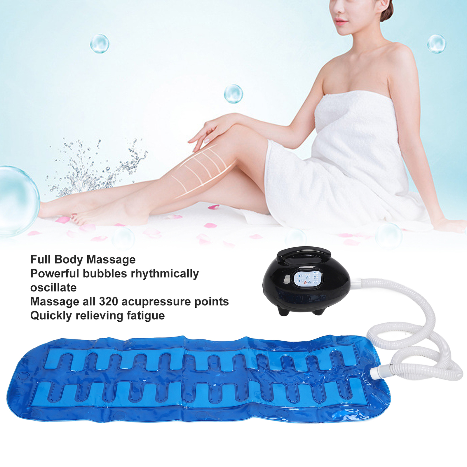 (US Plug 110V)Electric Bathtub Bubble Massage Mat 3 Gear Full Body