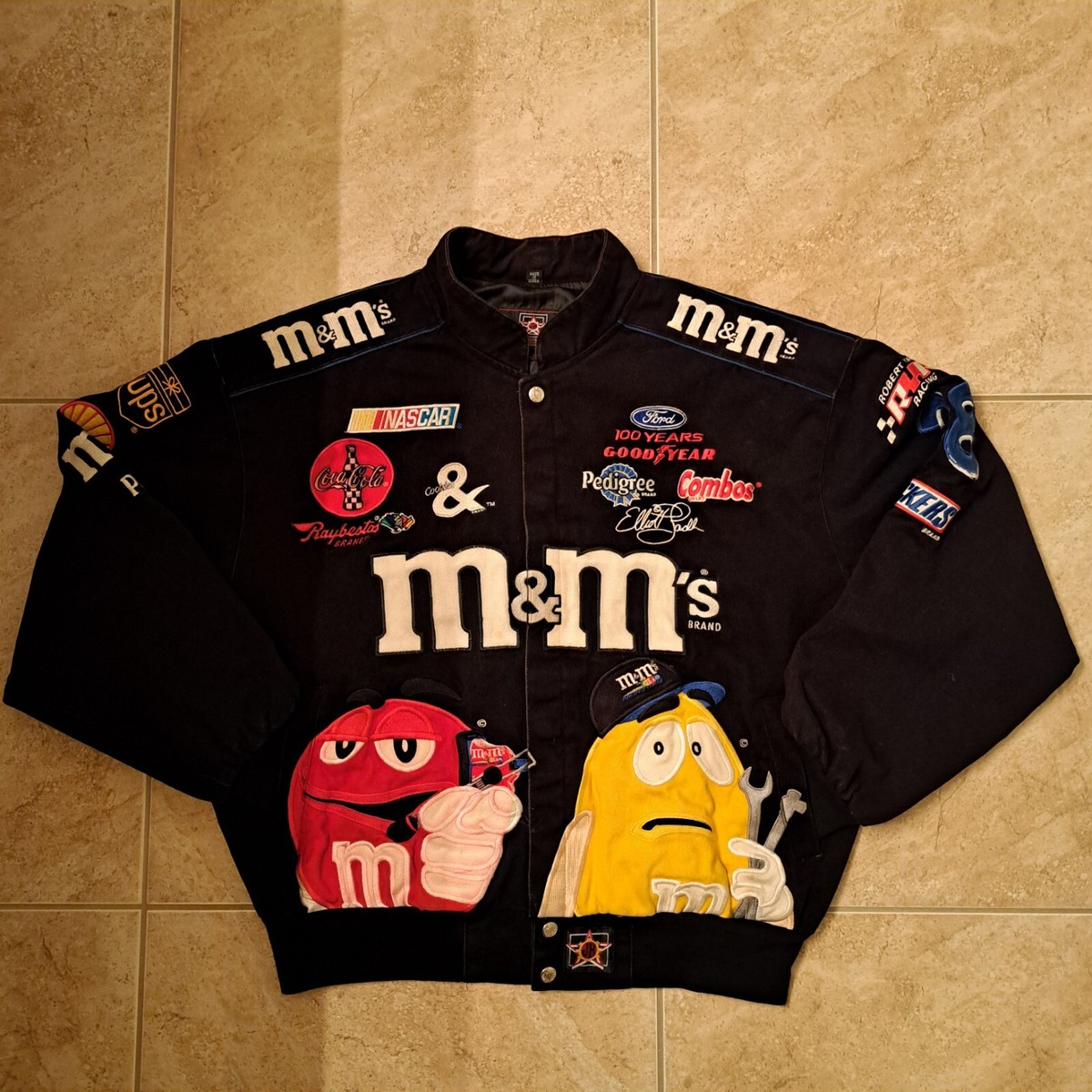 Vintage Nascar M&M 38 Elliot Saddler Racing Jacket JH Design