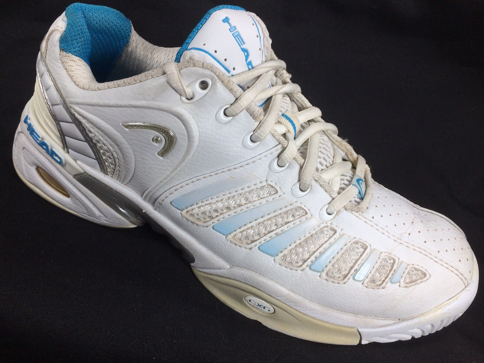 WOMENS HEAD PRESTIGE TENNIS SHOES White & Blue SZ 8.5… Gem
