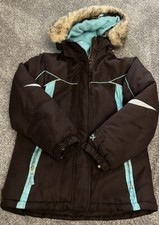 girls Zero Xposur jacket size medium 10/12 brown/teal