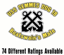 USS SEMMES DDG 18 Oval Decal / Sticker Military USN U S Navy S06A