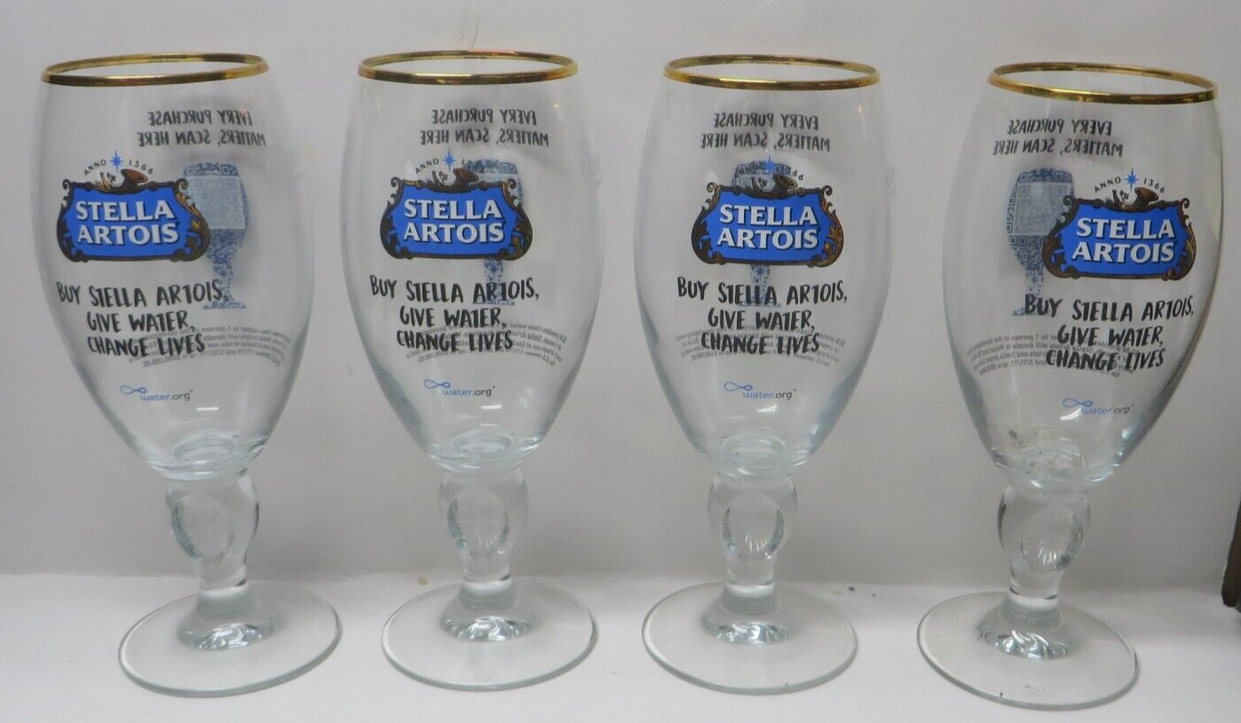 4 Stella Artois Beer Glasses ALL NEW eBay