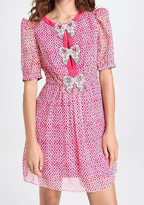 pink saloni bow dress Saloni Jamie Bow-Embellished Midi Dress - Pink