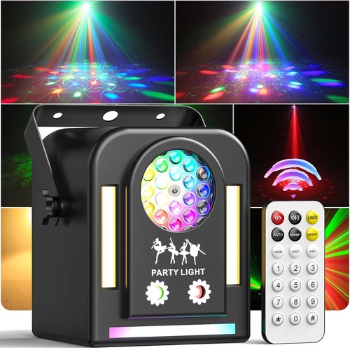 RGB LED Laser Beam Gobo Projector Cob Strobe Light DJ Disco Lights w/ Remote - Picture 1 of 12