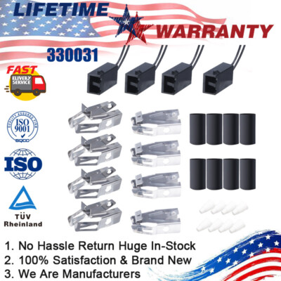 4 Pack Range Burner Receptacle Kit For Whirlpool Kenmore Range 330031 ...