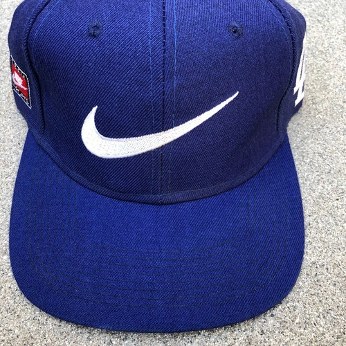 Vintage 90s NIKE x Los Angeles Dodgers Swoosh Snapback Hat Wool Blend Rare Retro - Picture 5 of 13