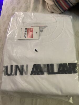 THE MARATHON CLOTHING - RUN A LAP BLURRED - T-SHIRT - WHITE/BLACK - SIZE XL