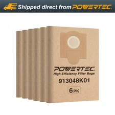 POWERTEC 75031-P2 Filter Bags for Fein and Fits Wet Dry Vacuum, 6 PK