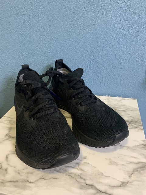 nike epic react flyknit black blue