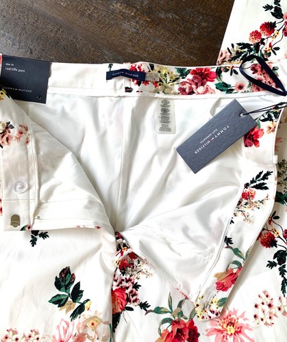 TOMMY HILIGER PANTALONI ALLA CAVIGLIA $89 NUOVI CON ETICHETTE STAMPA FLOREALE TAGLIA 12 14 - Foto 4 di 9