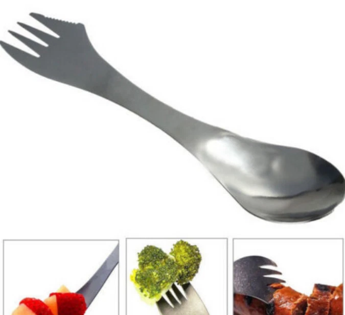 Набор из 3 стальных принадлежностей прочный и ржавый нож-ложка вилка из нержавеющей стали - Изображение 3 из 4
