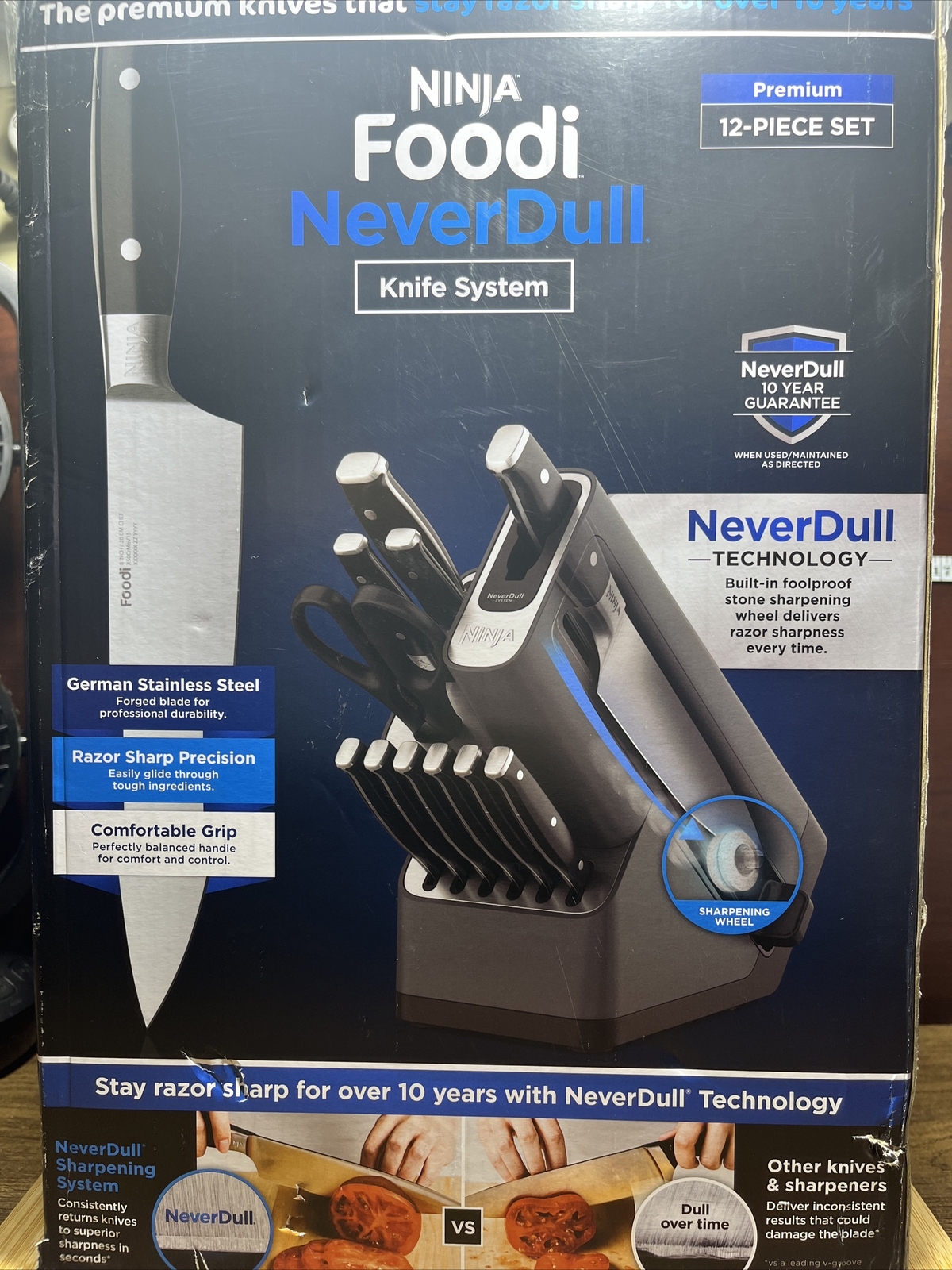 Ninja K32012 Foodi NeverDull Premium Knife System, 12 Piece Knife Block