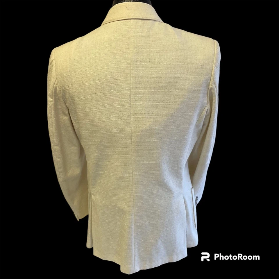 50's Style Cotler White Linen ATOMIC FLECK Sport Coat ROCKABILLY Jacket Blazer - Image 3 of 4
