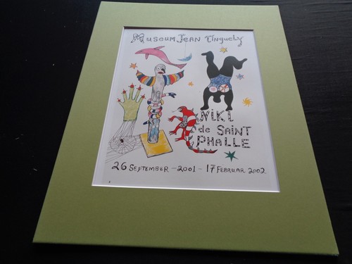 Niki de Saint Phalle Matted Art Print Museum Jean Tinguely Dolphin Totem Pole - Picture 2 of 4