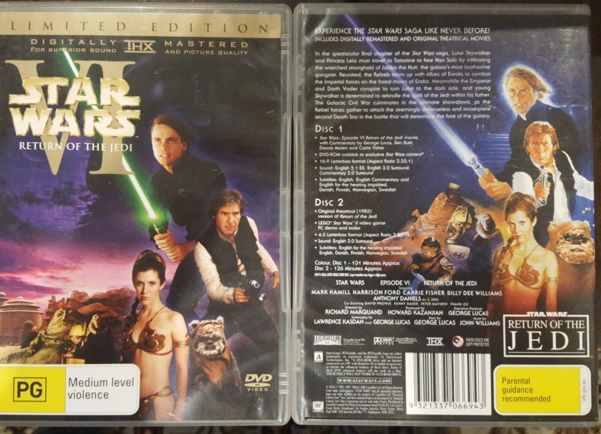 STAR WARS DVD RETURN OF THE JEDI ORIGINAL THEATRICAL VERSION