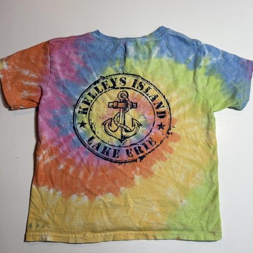 Youth / Boys / Kids Size EXTRA SMALL Kelly’s Island Lake Erie OH Tie-Dye T-Shirt - Picture 7 of 7
