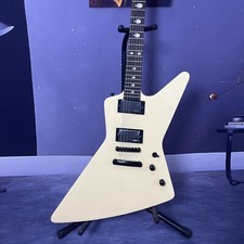 Factory custom cream yellow Electric guitar finger inlays explorer hot sale