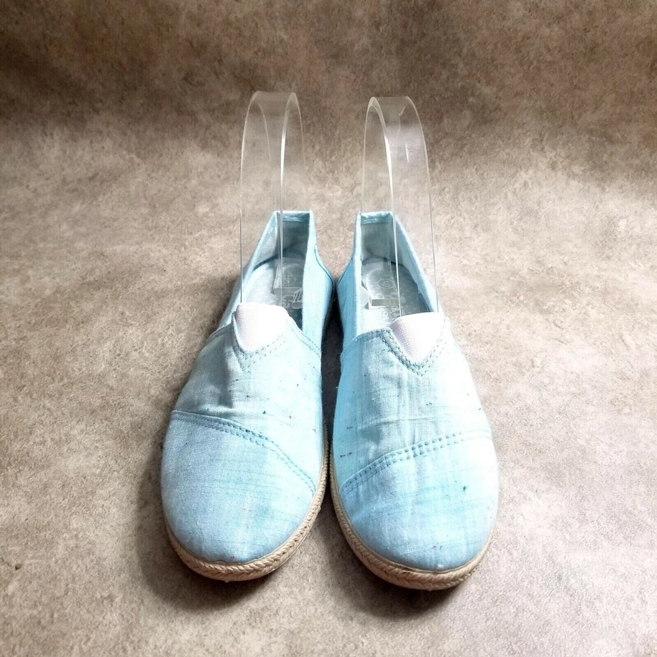 Mocasines planos de lona casual para mujer de 810417541 talla 6 en azul Foto 2 de 4