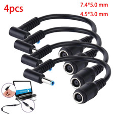 lot 4 DC Power Charger Converter Adapter Cable 7.4mm To 4.5mm For HP Blue Tips
