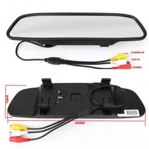 Wireless 4.3" LCD Mirror Monitor + License Plate IR Night Backup RearView Camera - Picture 7 of 24