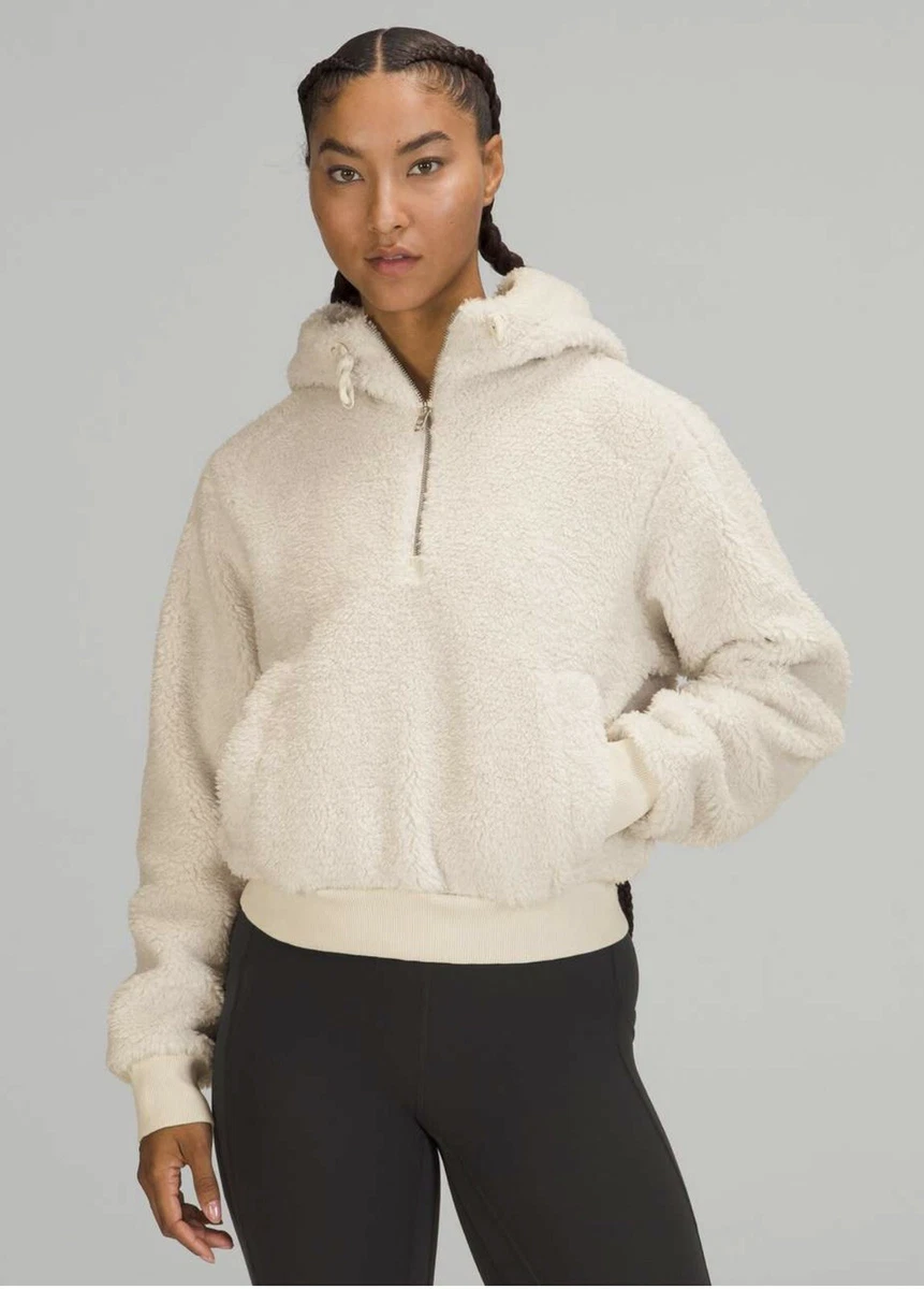 Lululemon Textured Fleece 1/2 Zip White Opal 6 NWT Hoodie Jacket WHTO ❤️