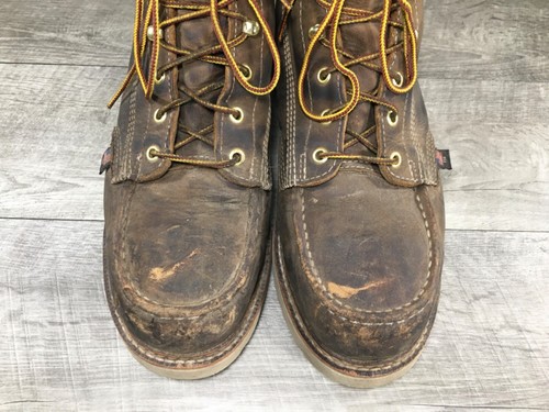 Thorogood American Heritage Brown Leather Work Steel Moc Toe Boots Size 11 - Picture 4 of 11