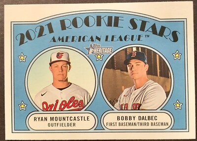 2021 TOPPS HERITAGE #185 RYAN MOUNTCASTLE BOBBY DALBEC ROOKIE STARS RC RED SOX