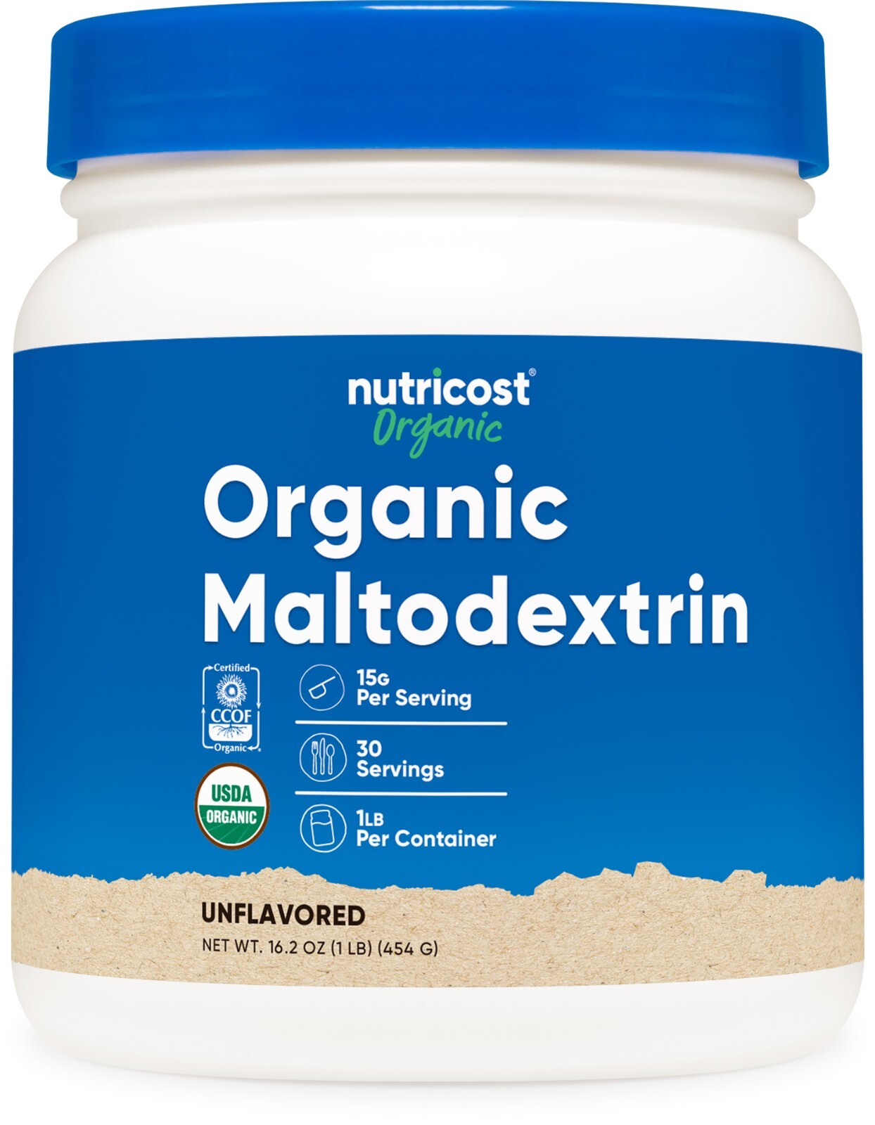 Органический порошок мальтодекстрина Nutricost, 1 фунт — быстрые калории и энергия