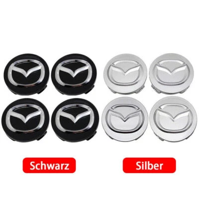 4x 56mm Nabendeckel Radkappe Felgendeckel Emblem für Mazda 2 3 6 CX-3 CX-5 MX-5 - Bild 1 von 4