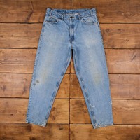 Vintage Levis 550 Jeans 35 x 29 Stonewash Tapered Blue Orange Tab Denim