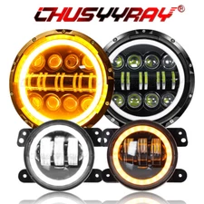 FOR Freightliner Century Class 7'' LED Projector Headlight Hi/Lo & 4'' Fog Light