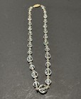 Vintage Graduated Faceted Crystal Beads On Chain Necklace 18"