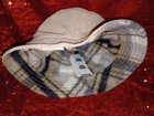 👒💥 NEW Women's Reversible Plaid Corduroy Khaki Bucket Hat NWT Beige Brown Tan — photo 1