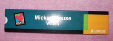 LORUS LICENSED DISNEY MICKEY MOUSE WATCH GOLD TONE WITH BLACK STRAP NIB 1997
